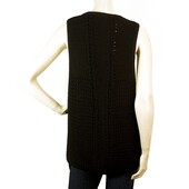 Helmut Lang Black Linen Blend Knitted Oversize V - Neckline Vest Long Top Size S