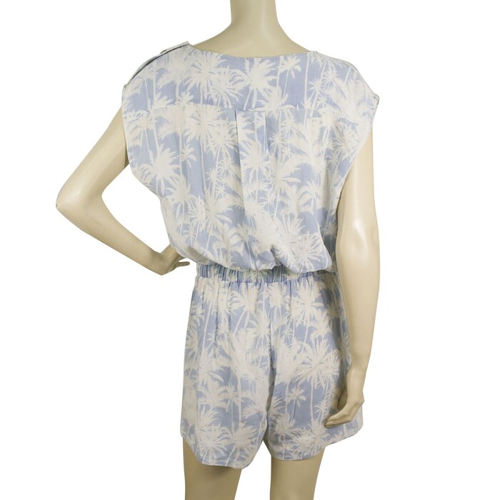 OneOnOne Tropical Printed Blue and White Playsuit Summer Romper Sz 2