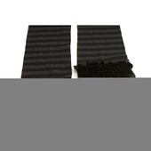 Sonia by Sonia Rykiel Gray Blue Striped 100% wool Scarf Wrap w. Black Sequins