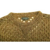 Isabel Marant Green Beige Woolen Mohair Open Knit Perforated Sweater Top size 38