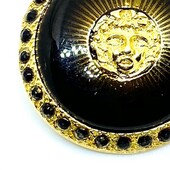 Versace Vintage Medusa Head Shank Button with Brown color lacquer forming rays