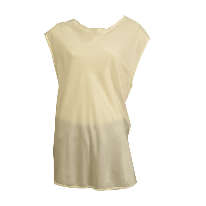 Souvenir off White Boat neckline Long Sleeveless Blouse Top