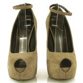 Authentic Giuseppe Zanotti Taupe Suede Leather Platform Pumps 37,5 Ankle closure