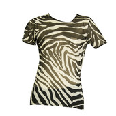 Dolce & Gabbana Intimo D&G Black % White Zebra Sheer Short Sleeve Top