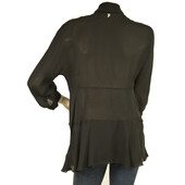 Dondup Black Silk Long Blouse Top with Scarf size 42