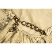 Alexander McQueen ancient gods print mini dress with chain at round collar 40 IT