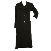 Crossley Black Polyester Button Front Warm Winter Long Coat size XS