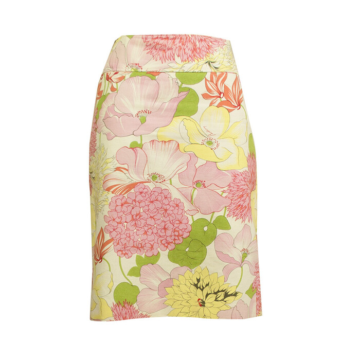 Burberry Floral Pink Flowers Cotton Knee Length Skirt size UK 10, US 8