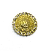 Versace Vintage Medusa Head Shank Button with Clear Crystal Beads Trim