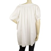 See by Chloe White Cotton w. Small Pleats Tunic Top Oversize Blouse size 38