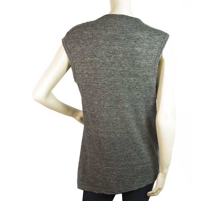 Isabel Marant Etoile Anthracite Gray Linen Long Blouse Top with Slit size S