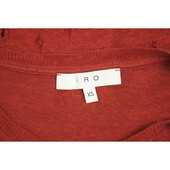 IRO Clay Red Linen Short Sleeve T-shirt Top with Holes size XS