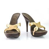 Giuseppe Zanotti Presents these Super Sexy Golden Snakeskin Sandals!sz 36