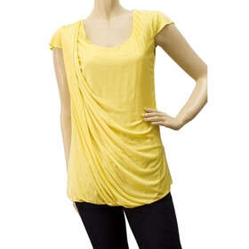 Alexander McQueen Yellow Viscose Fantastic  Drapped Top - Size 40