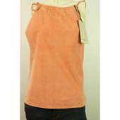 Jo Peters NEW 100% Leather Suede Salmon Pink Cami Sleeveless Top