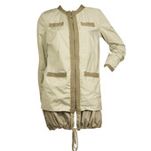 MONCLER Yukari Giubbotto beige light raincoat asymmetric jacket removable hood 1