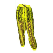 OFF-WHITE VIRGIL ABLOH NEON Yellow Snake Chiffon Track Pants Trousers size 36