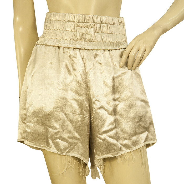 IANUA Champagne Gold Shiny Distressed Party Clubwear Shorts Trousers Pants S