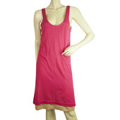 Tomas Maier 2 in 1 Fuchsia Cotton Cashmere Beige Sleeveless Tank Dress size 40