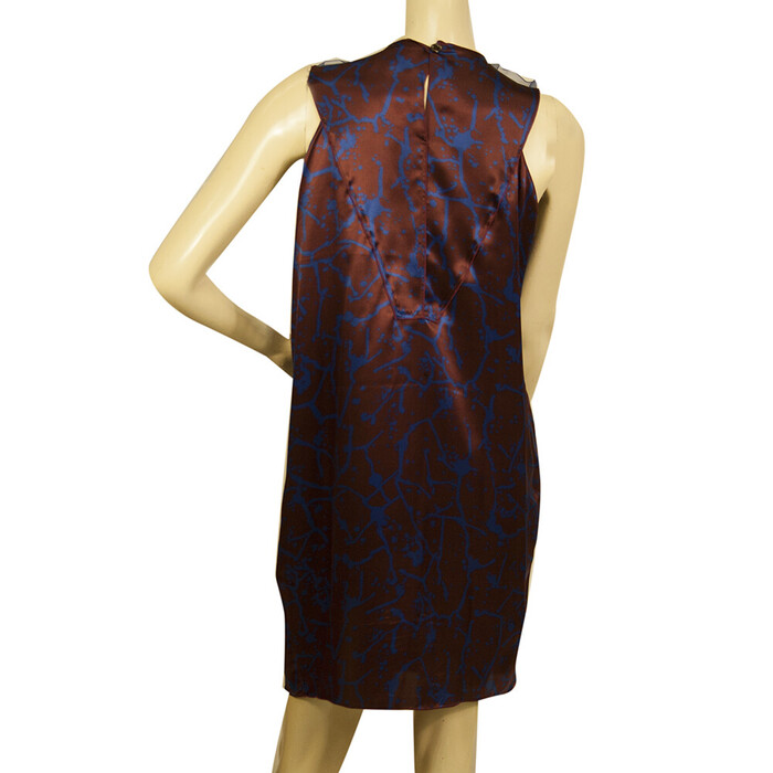 M Missoni Brown & Blue Sequined 100% Silk Sleeveless Knee dress IT size 44