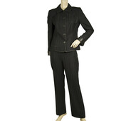 Akris Punto Woolen Blazer Jacket & Striped Pants Trousers Suit Set size Fr 38