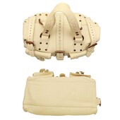 Mulberry Blenheim Roxanne Cream Stitched Pebbled Leather studded handbag