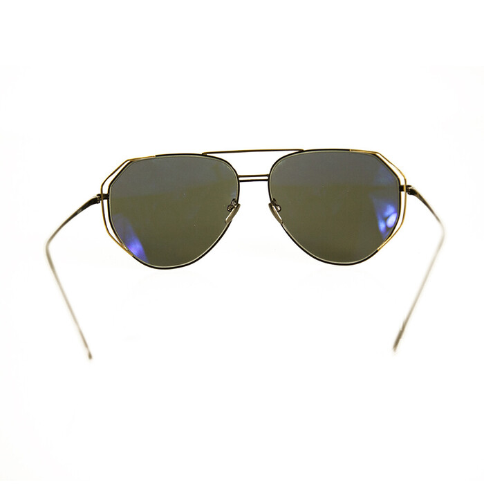 LINDA FARROW 351 oversized aviator sunglasses 22 carat gold-plated titanium