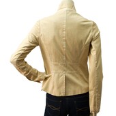 Women's Earl Jeans Beige Fitted Button Front Short Jacket Size P