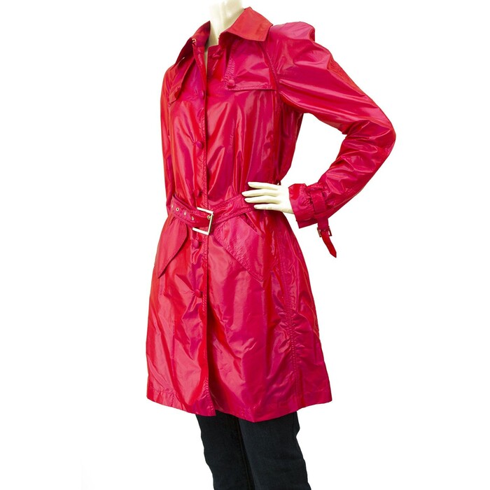 Roberto Cavalli Fuschia Pink Knee Length Trench Coat Lightweight Jacket size 40