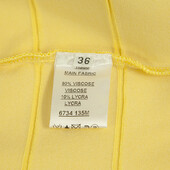 NTW BALMAIN Above knee mini bandage stretch hip hugger yellow skirt  Sz 36