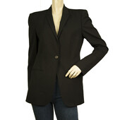 Burberry Women's Black Single Breasted Woolen Narrow Lapel Blazer Jacket UK 10