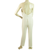 IRO Hatford Ivory White Silky Open Back Overall Jumpsuit Pants size 38