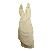 Vivienne Westwood Cream Draped Asymmetric V neckline Calf Length Dress size 44