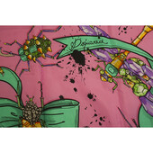 Dsquared 2 Multicolor Square Silk Scarf Jeweled Bugs colorful print