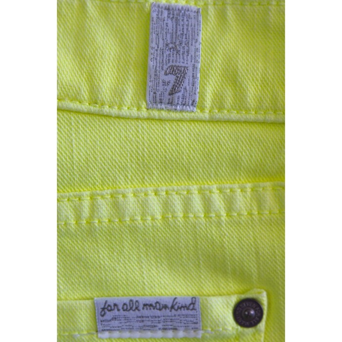 7 For All Mankind Cut off Colored Denim Jeans Shorts size 28 in yellow!