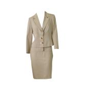 Christian Dior Beige Fitted Jacket & Mini Short Skirt Set Suit Size Fr 40 UK 12