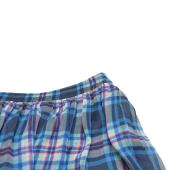 Hollister Blue Check Pleated Elastic Waist Mini Length Skirt Size L , new