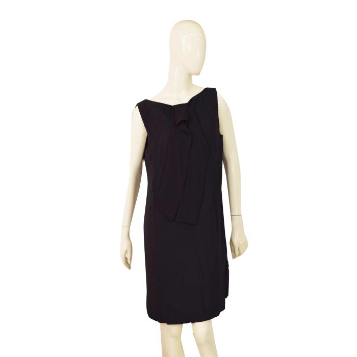 Benetton Black Sleeveless Mini Length Tank Dress Back Zipper Size L