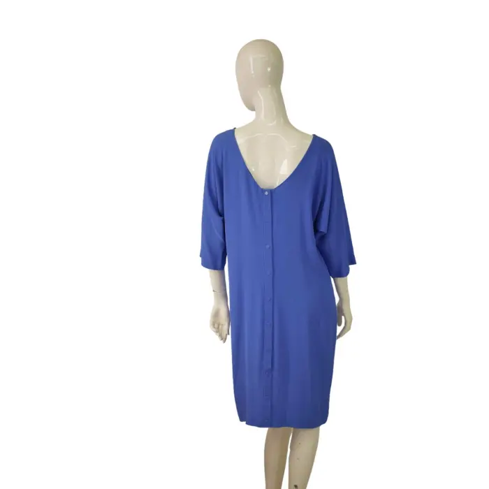 DVF Diane Von Furstenberg Maja Two Blue Silk Back Buttons Knee Dress size  14 - Swap Shop