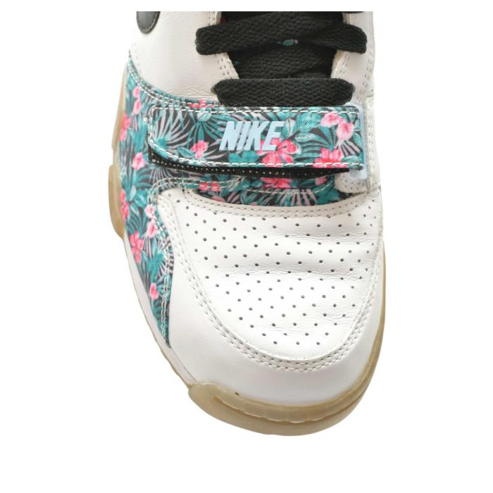 Nike Air White Leather Floral Mid Lace up Shoes Sneakers Trainers EU 43, US 9.5