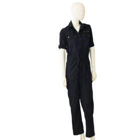 Zadig &amp; Voltaire Dark Blue Catsy Mili Short Sleeve Overall Jumpsuit XS