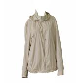 Prada Beige Zipper Front Lightweight Trench Hooded Foldable Jacket size 54