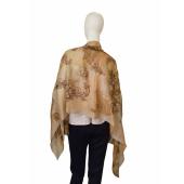 Gianfranco Ferre Brown Beige Floral Long Silky Scarf Large Foulard