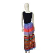 Ruby Yaya Multicolor Boho Ethnic Wide Leg w. Slits Palazzo Trousers Pants Size S