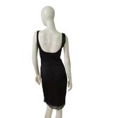 Dolce & Gabbana Black Lace Hemline Knee Length Sleeveless Tank Slip Dress SZ 42