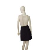 Benetton Black w. Front Zipper Wool Blend A - Line Mini Skirt size 42