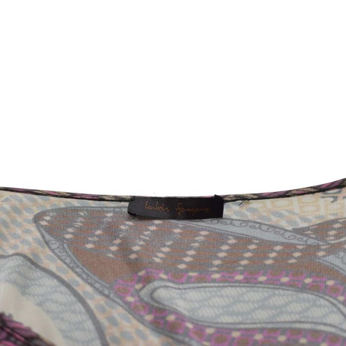 Laleh Fayaz Purple Pink Paisley  Multicolor Long Sleeve Knee Dress