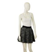 Proenza Schouler Wool Cotton Melange Black Mini Length Pleated Skirt size 4