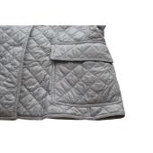 Burberry Gray Quilted Lightweight Double Breasted Trench Jacket size L