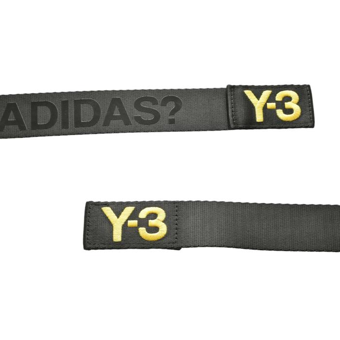 Y-3 Adidas Yohji Yamamoto Black Double D Ring Logo Unisex Belt Size L